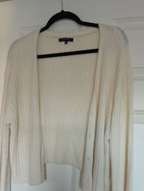 Love Tree Cream Open-Front Ribbed Cardigan